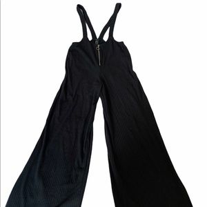Suspender pants ribbed
